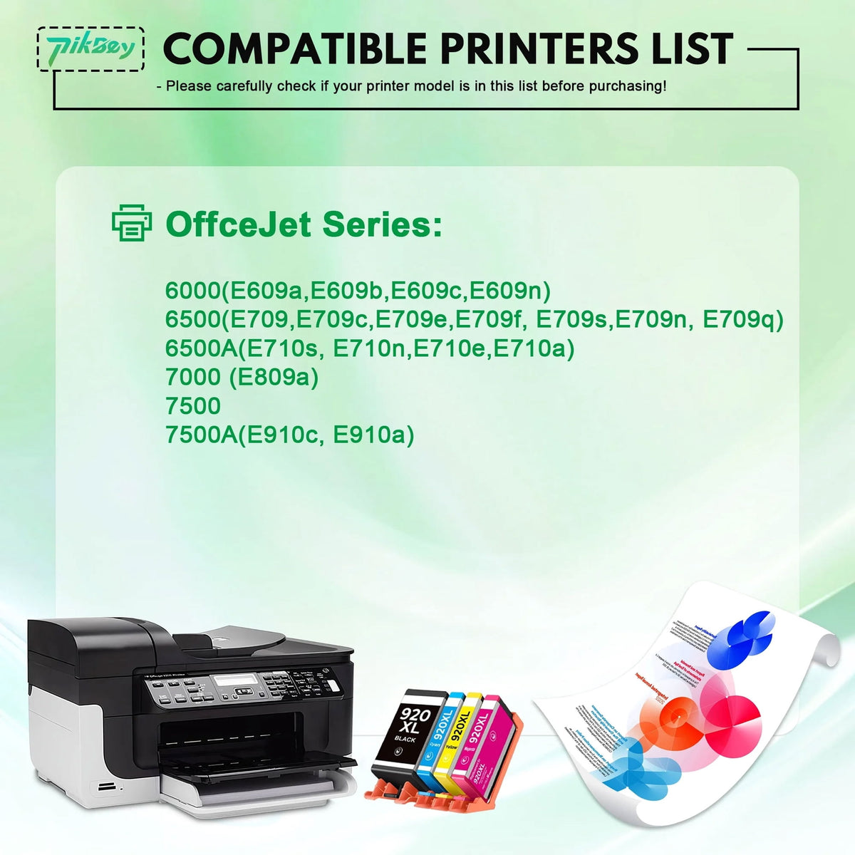 920 XL Ink Cartridges Combo Pack (4 Pack) - Compatible for HP 920XL Ink 920 Ink Cartridges for Officejet 6000 6500 6500A 7000 7500 7500A Printers