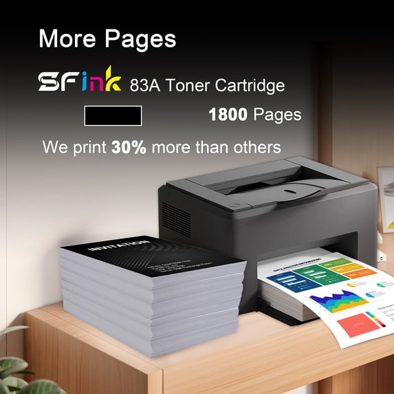 83A Black 4-Pack Toner Cartridge High Yield Compatible for HP83A CF283A Toner Cartridges for LaserJet Pro M201dw MFP M125nw M127fn M127fw M225dn M225dw Series Printer