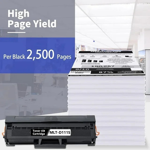 MLT-D111S SU814A 2-Pack Black Toner Cartridge Replacement for Samsung D111S MLT111S Work with Samsung MLT D111S 111SToner Xpress M2020 M2022 M2070FW Printer