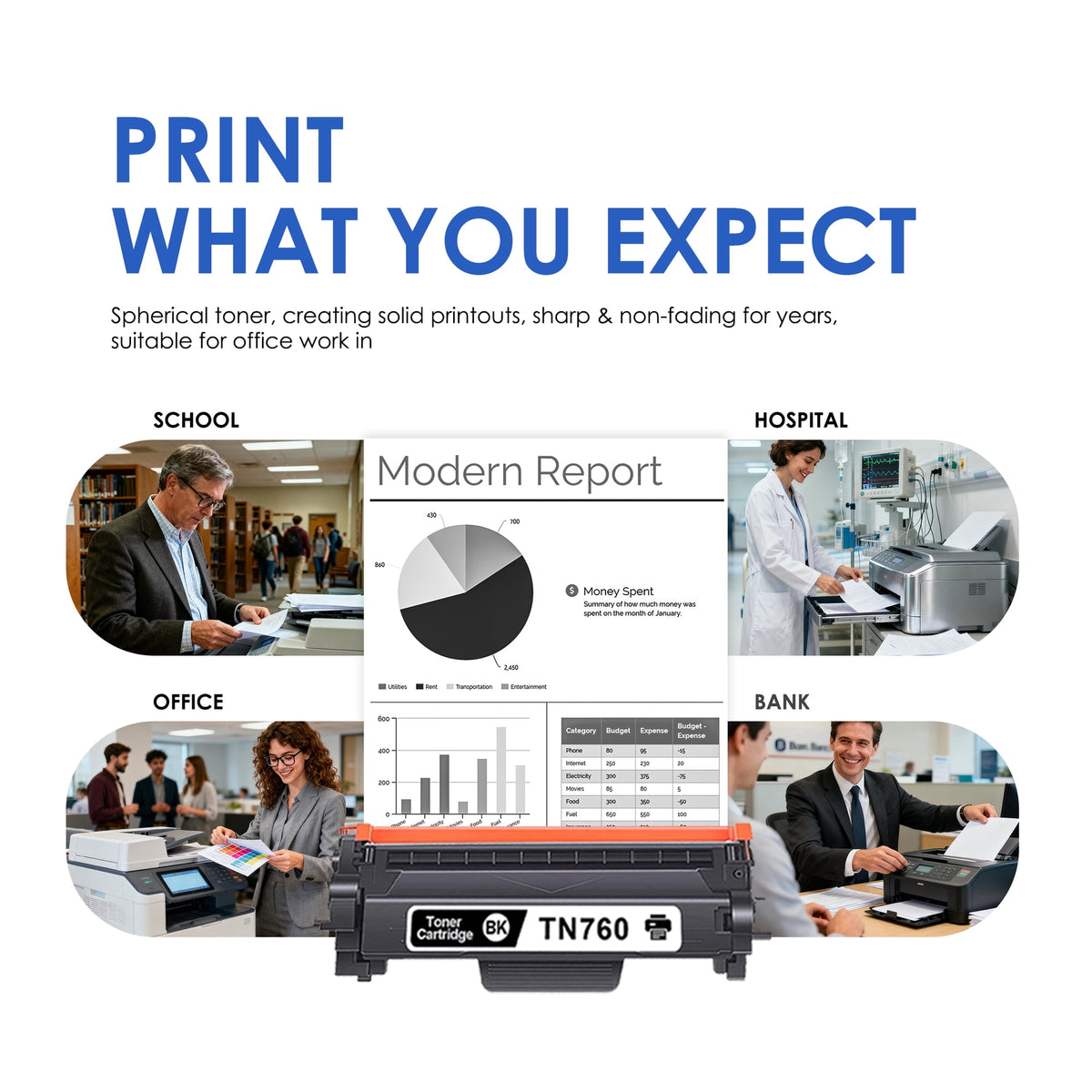 TN760 TN 760 Toner Cartridge Black 2-Pack Compatible for Brother TN760 TN 760 TN-760 TN730 TN 730 Toner for MFC-L2710DW MFC-L2750DW HL-L2370DW HL-L2395DW DCP-L2550DW Printer