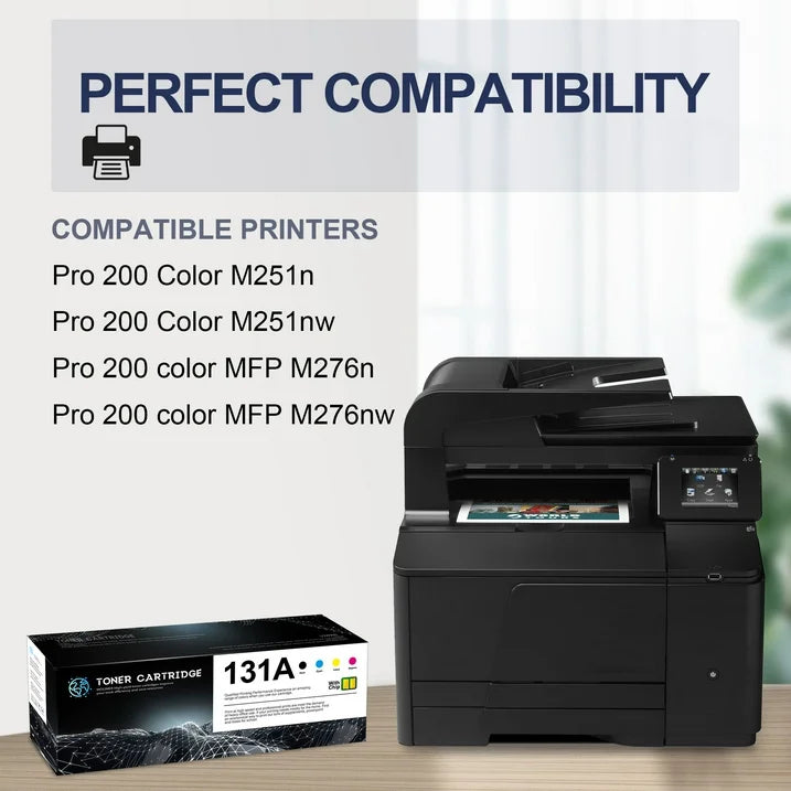 131A Toner With Chip Compatible for HP 131A CF210A Toner Cartridges for M276nw Printer (5 Pack）
