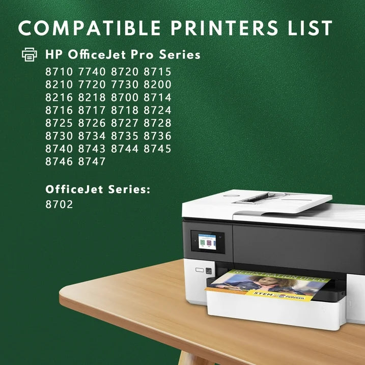 952XL Ink Cartridge Compatible with HP 952XL for HP OfficeJet Pro 8710 Printer（1Black, 1Cyan, 1Magenta, 1Yellow）