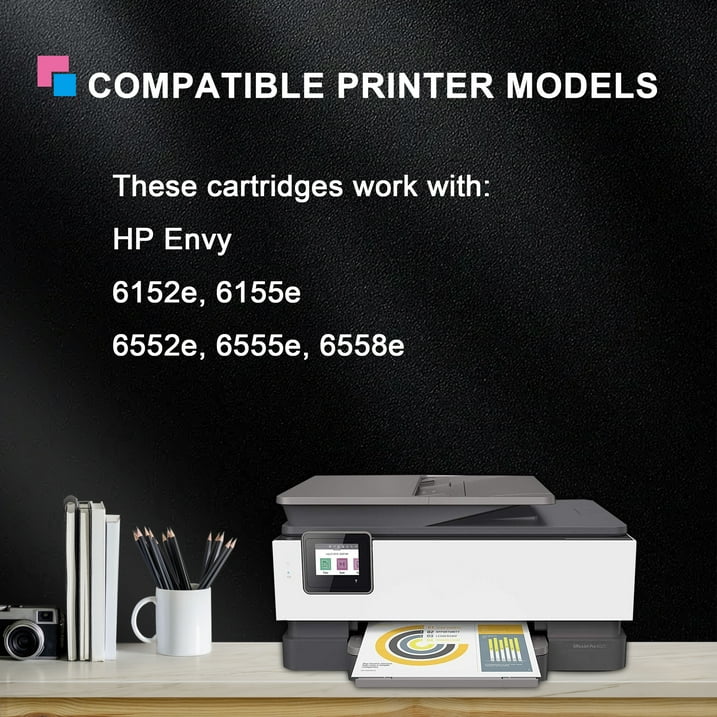 68 Ink Cartridge Compatible for HP 68 Ink Cartridge Black Tri-Color for Envy 6100e 6500e Series (2 Pack)
