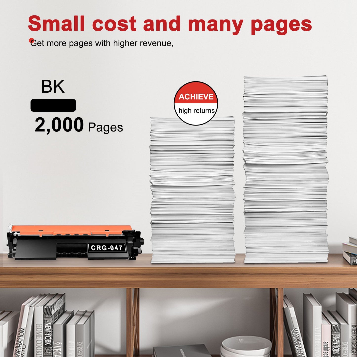 047 2164C001AA Toner Cartridge Black 2-Pack Replacement for Canon 047 ImageCLASS MF113W LBP113W MF110/LBP110 Series Printer