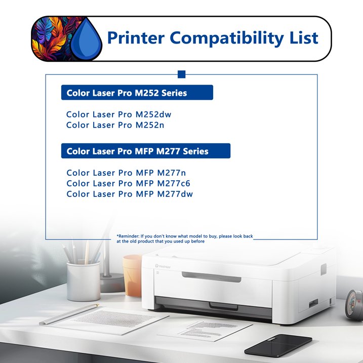 201X Toner Cartridge 2 Pack Compatible for 201X CF400X Black Toner Cartridges for Color Laser Pro M252, Color Laser Pro MFP M277 Series Printers